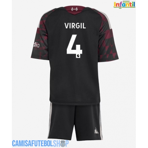 Camisa de time de futebol Liverpool Virgil van Dijk #4 Replicas 3º Equipamento Infantil 2026-27 Manga Curta (+ Calças curtas)